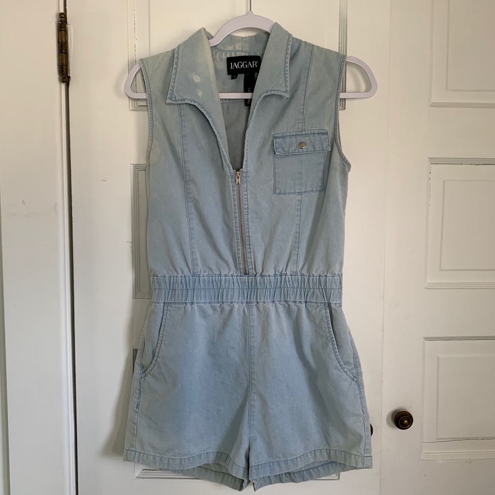 Denim romper jumpsuit